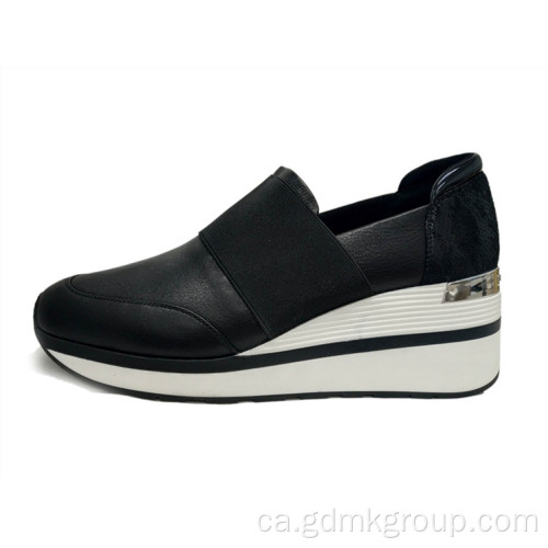 Sabates casuals esportives de cuir amb talons alts